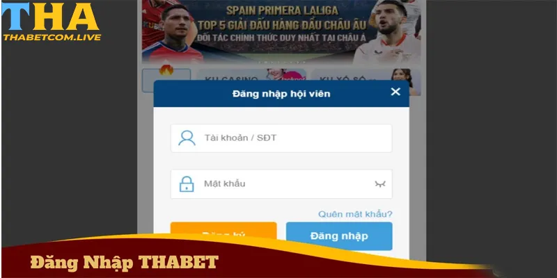 Cách thức đăng nhập THABET đơn giản